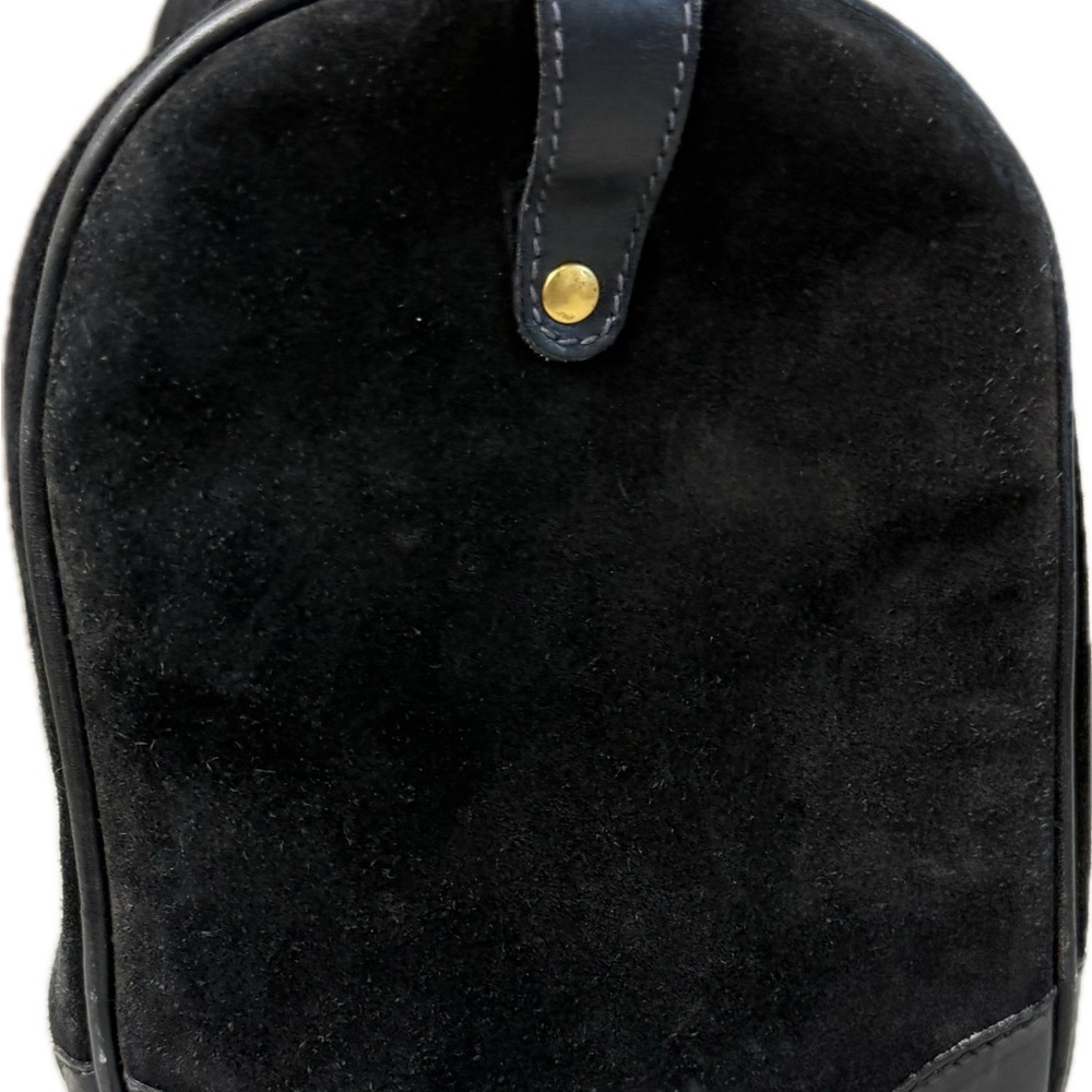 Vintage Gucci Black Suede Boston bag Duffle overnight lock/key COA - Picture 3 of 16